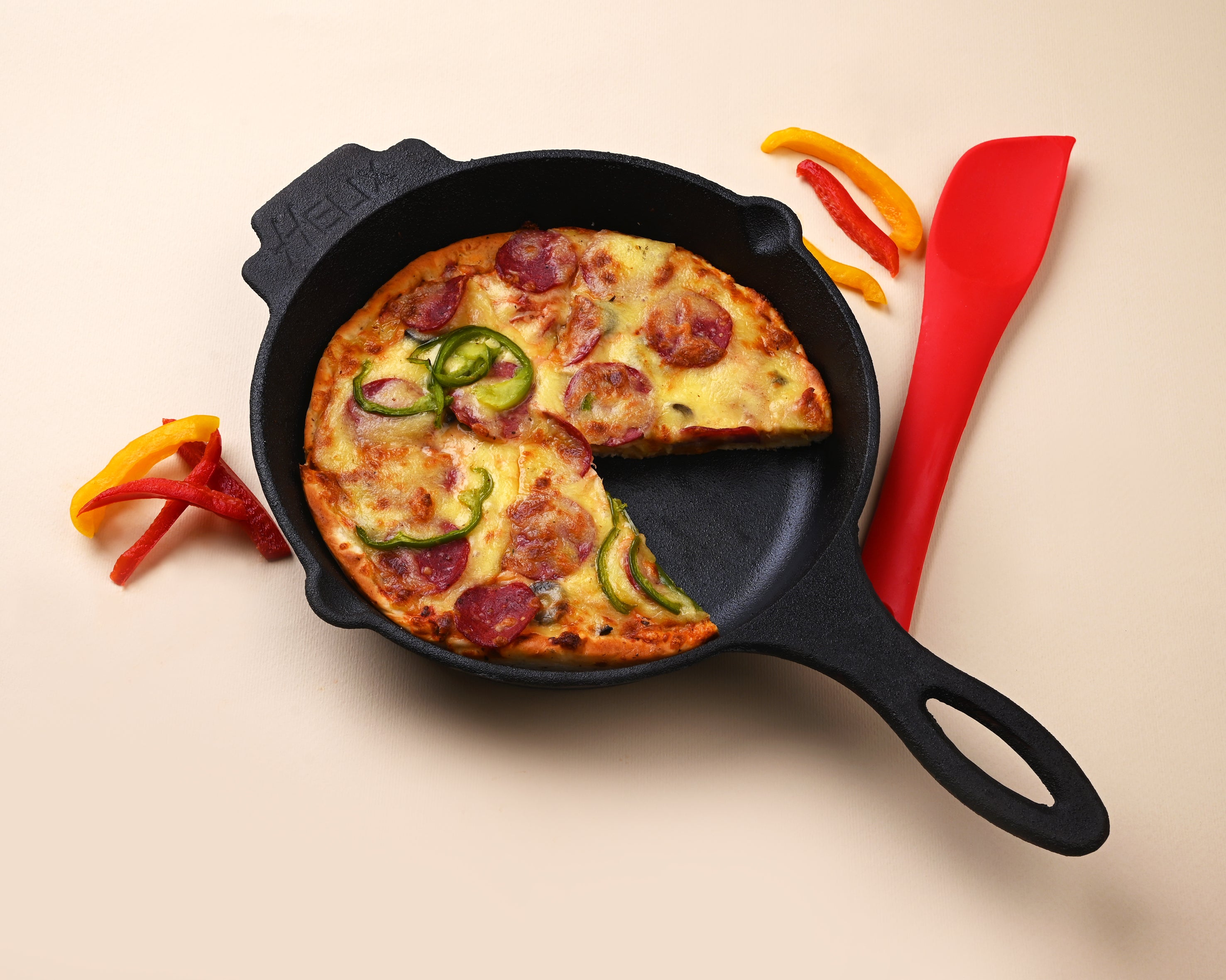 TRIO SET: 3 Big Skillets and 2 Leather Handles Covers