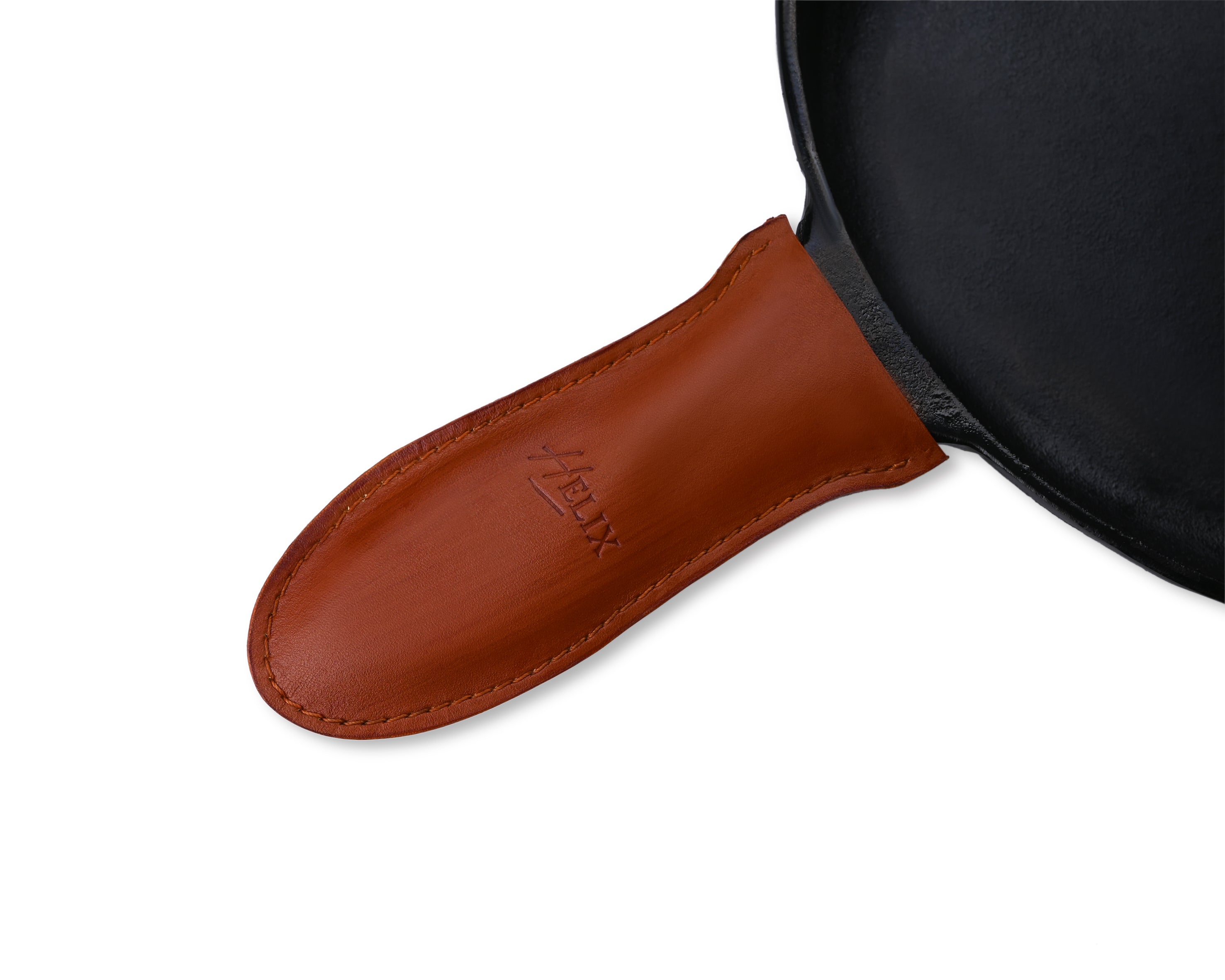 Long Leather Cast Iron Handle Cover