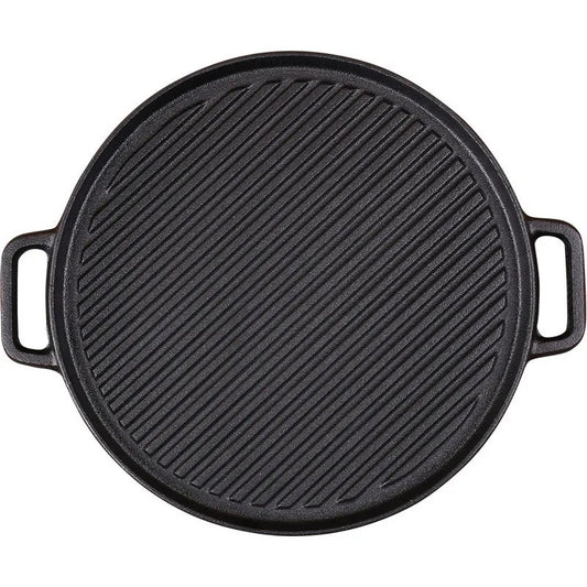 30 Cm Double Sided Round Cast Iron Grill